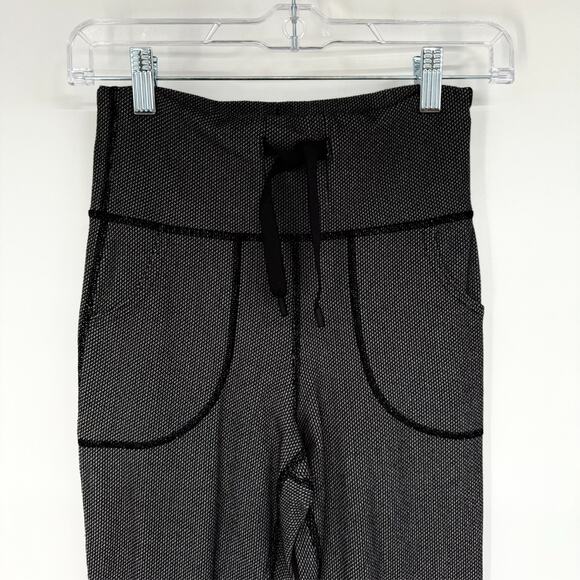 Lululemon Skinny Will Pant 4 Black Cross Stitch Knit Drawstring Pocket Yoga Gym - Picture 6 of 9